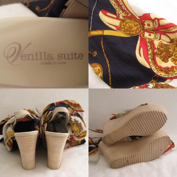 Venilla Suite Scarf Wedge Wrap Sandals Size 5 - Picture 4 of 5